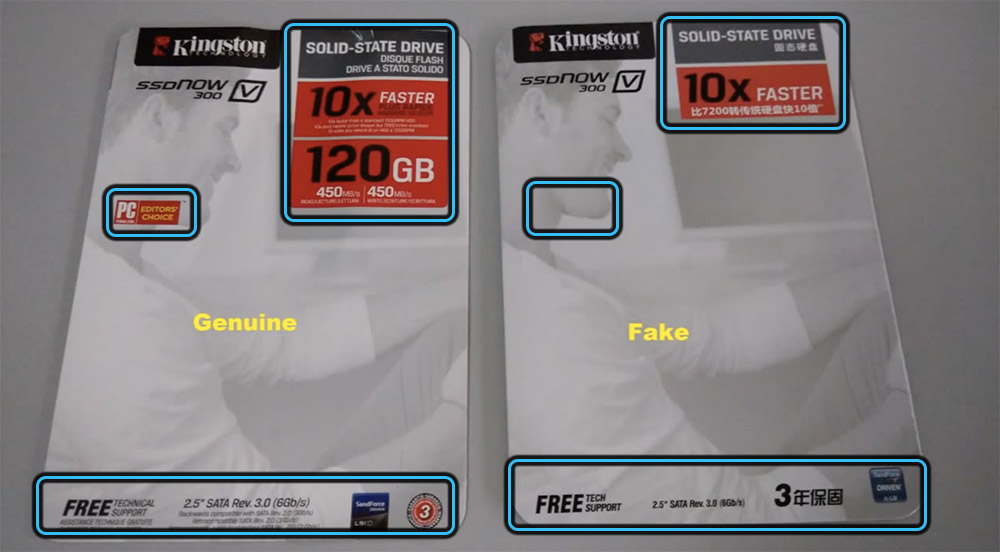 Comparison of information on a Kingston substrate