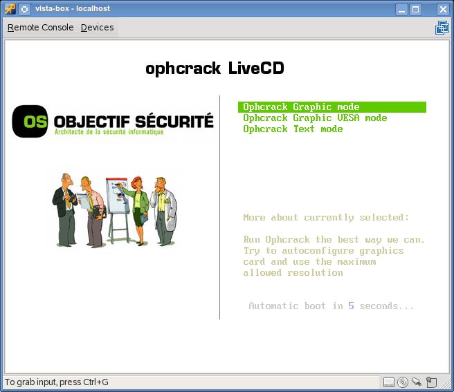 Ophcrack Windows utility