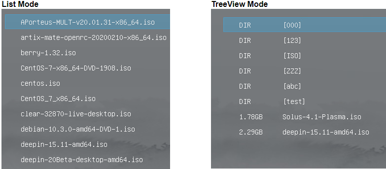 TreeView Mode in Ventoy