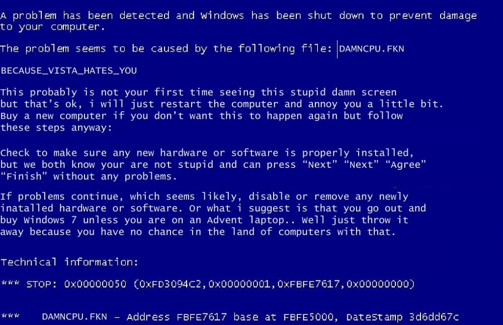 Blue screen in Windows 7