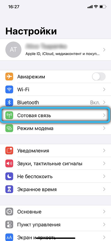 Cellular Data item in iPhone