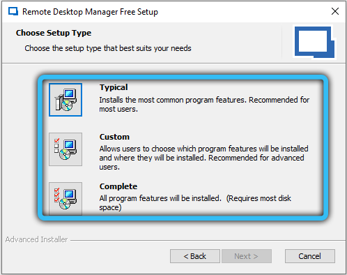 Starting Remote Desktop Manager Installation