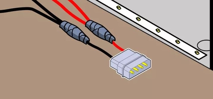 Connecting the tape to the connector
