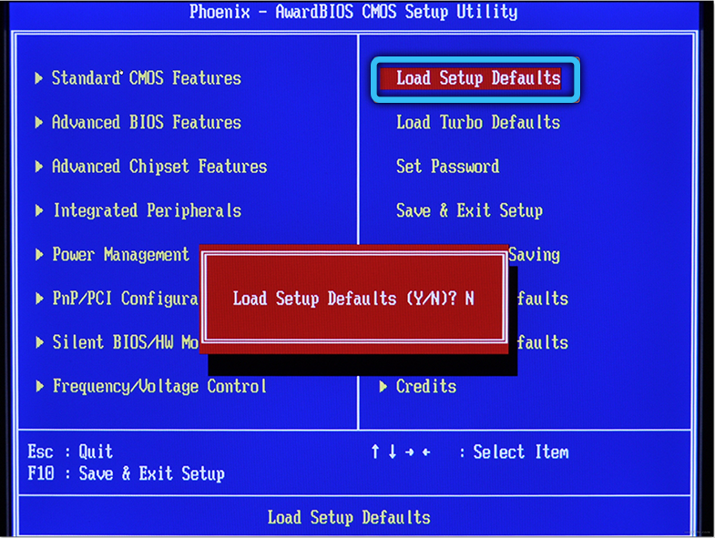 Resetting BIOS settings