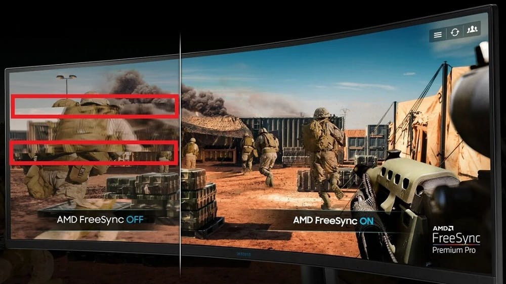 AMD FreeSync enabled and disabled