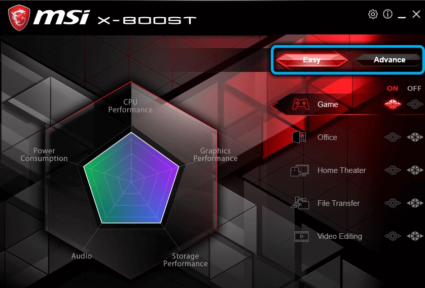 MSI X-Boost Main Window