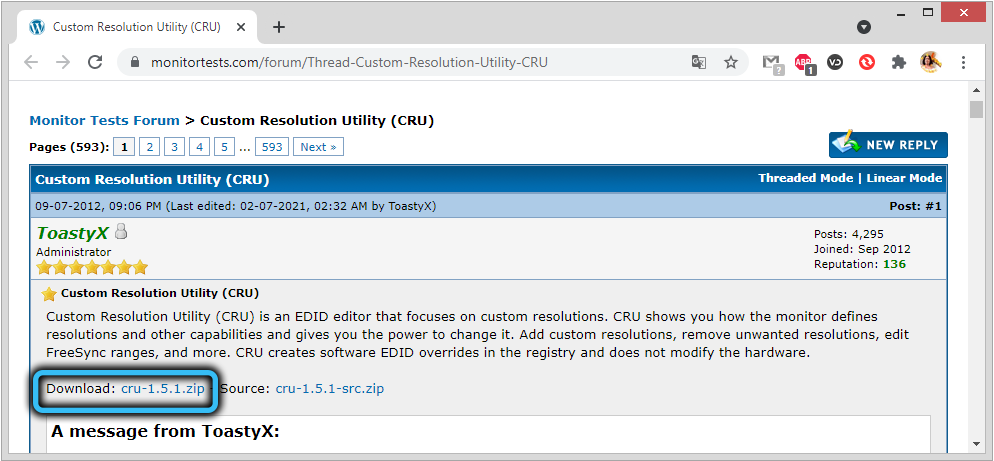 Downloading Custom Resolution Utility