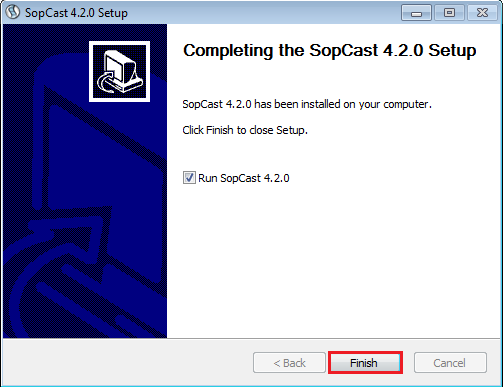 Completing the SopCast installation
