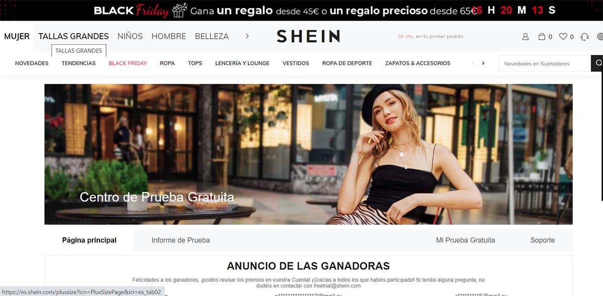 Shein prueba gratuita online mujer