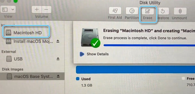 Choosing a drive to install macOS