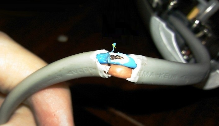 Damage to the Internet cable