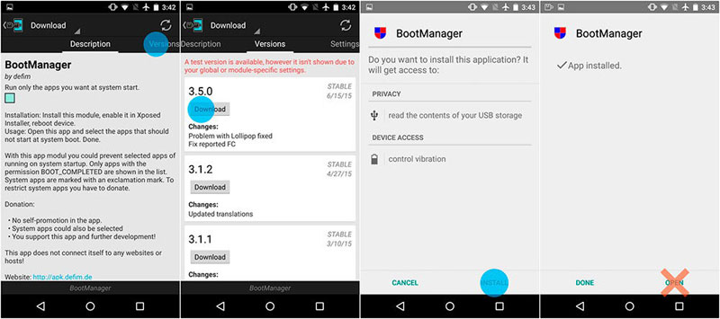 Installing the Boot Manager module on Android