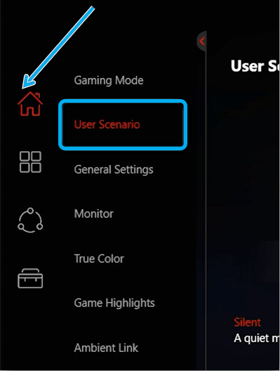 User Scenario button