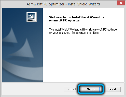 Starting installation of Asmwsoft PC Optimizer