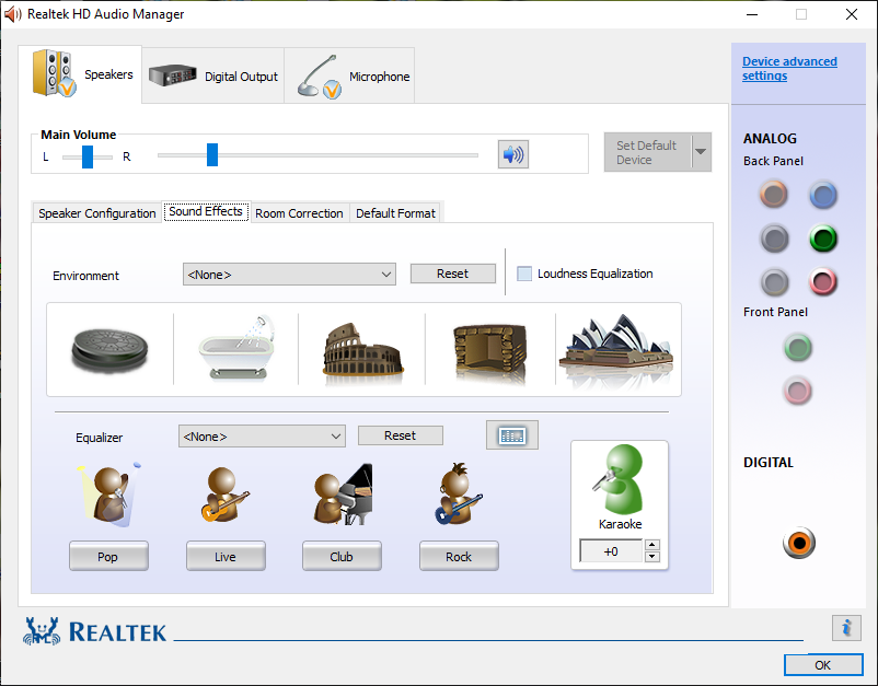 Realtek HD Audio Manager