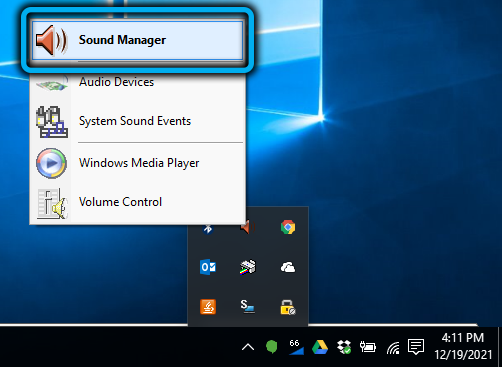 Launching Realtek HD Audio Manager