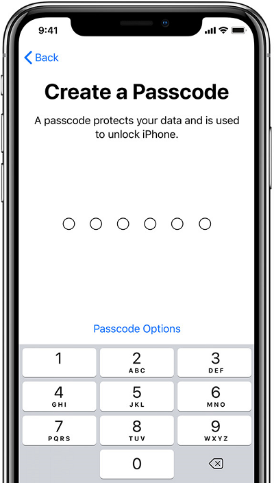Create a password for iPhone