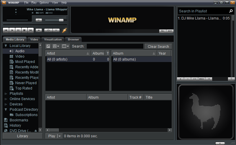 Installed Winamp