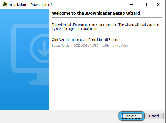JDownloader 2 Installation Wizard