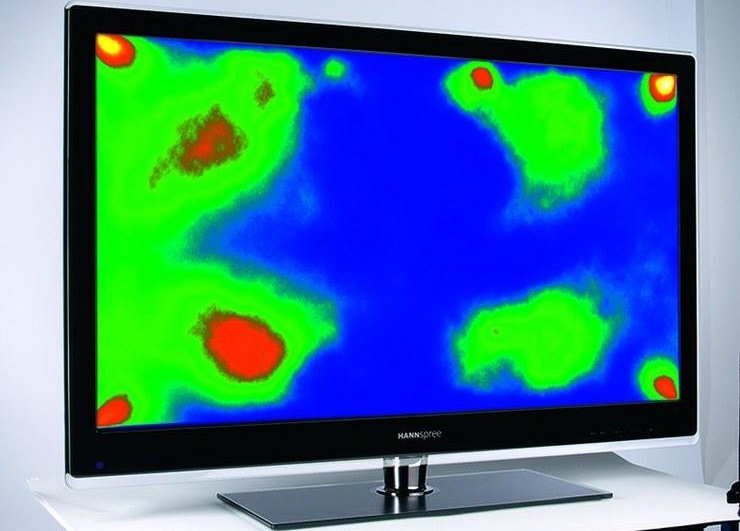 Multi-colored spots on the TV