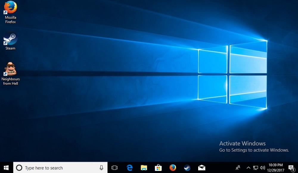 Windows 10 in notification mode