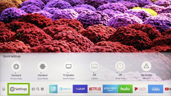 Go to Samsung TV Settings to Change Password