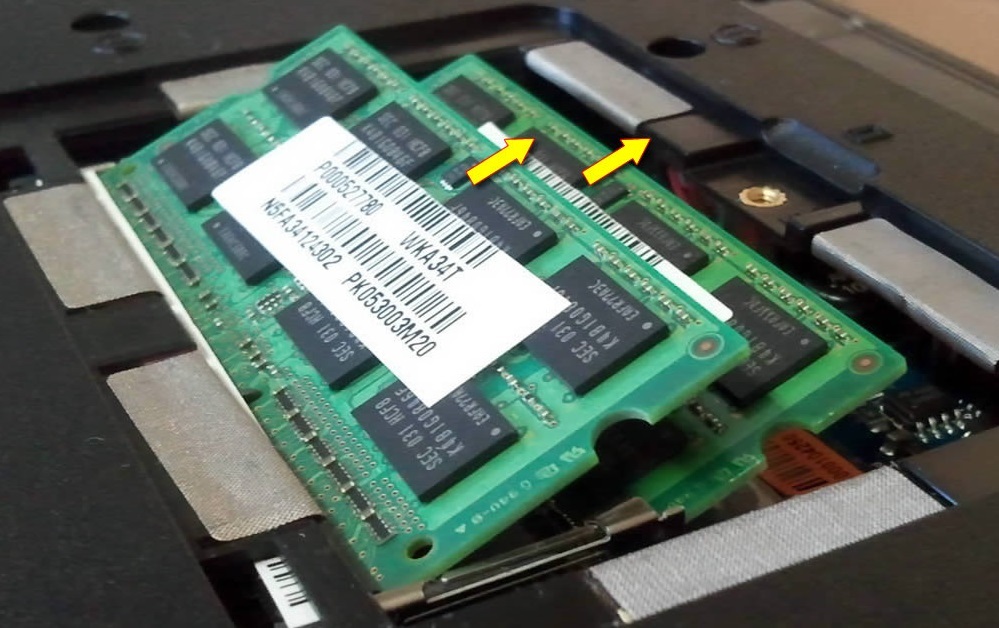 Installing RAM in a laptop