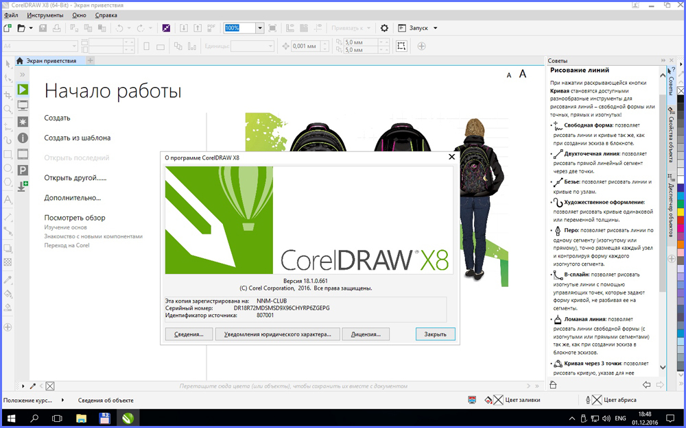 CorelDraw program window