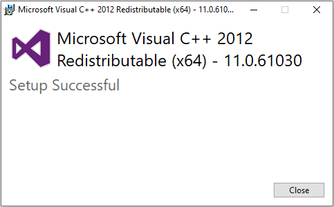 Completing Visual C ++ Redistributable Repair