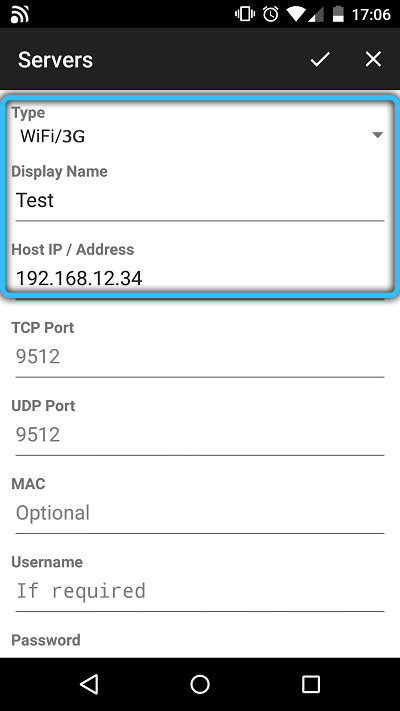 Network settings in Unified Remote