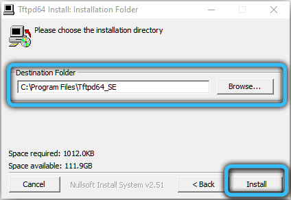 TFTPD64 installation path