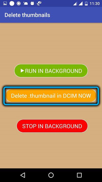 Delete Thumbnails in DCIM app