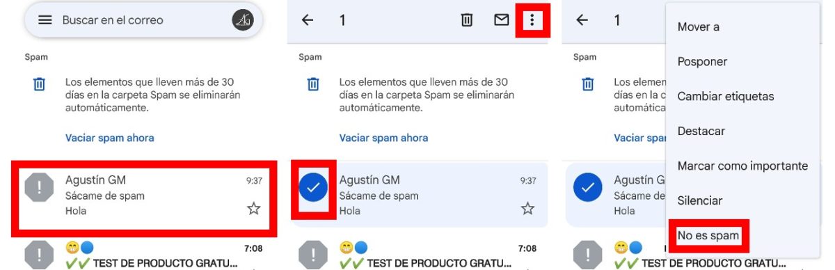 Where is the Spam or junk mail in Gmail 2