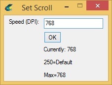 Setting the screen resolution value
