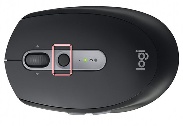 Connect button on wireless mouse