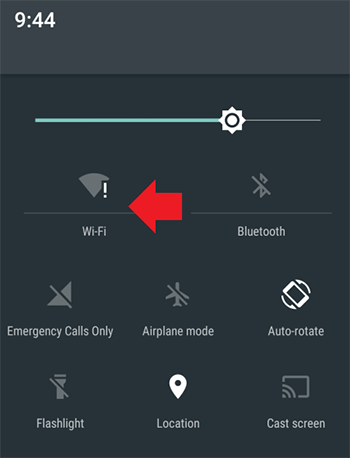 Exclamation mark when connecting Wi-Fi on the phone