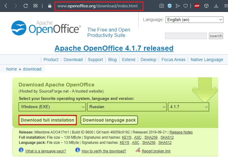 Download OpenOffice Writer