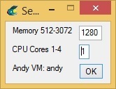 Specifying the amount of RAM