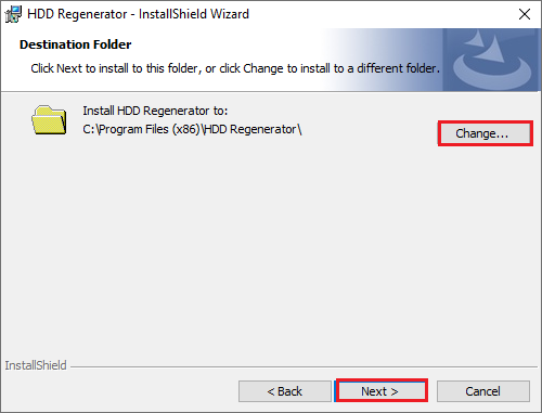 HDD Regenerator installation directory