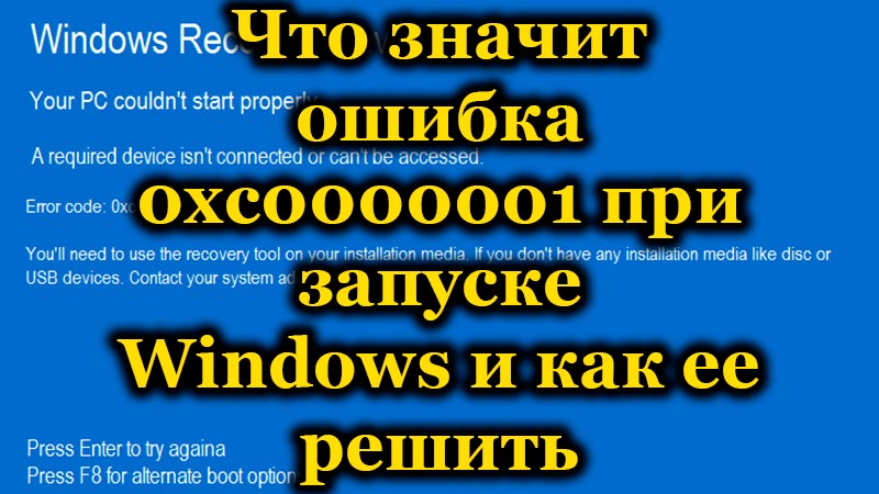 What does error 0xc0000001 mean when starting Windows and how to solve it