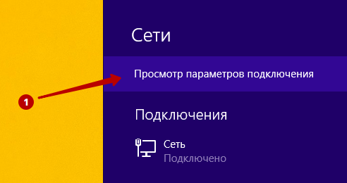 View connection settings in Windows 8