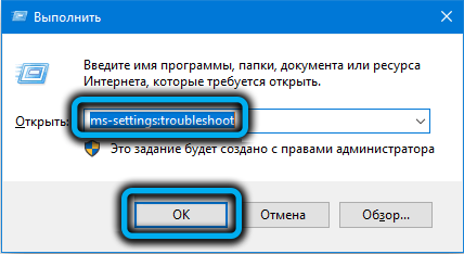 Ms-settings troubleshoot command on windows