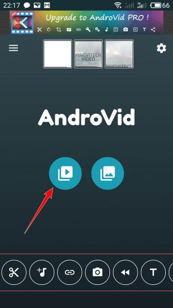 Video Icon in AndroVid App