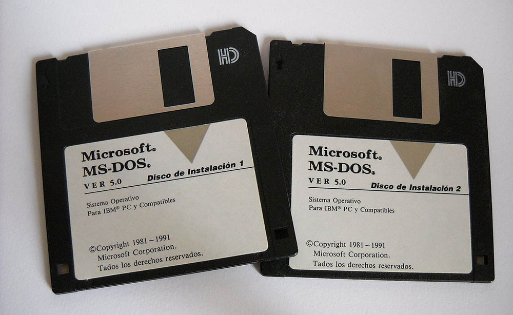 MS-DOS on a floppy disk