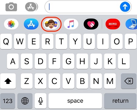 Memoji call button in messages on iPhone