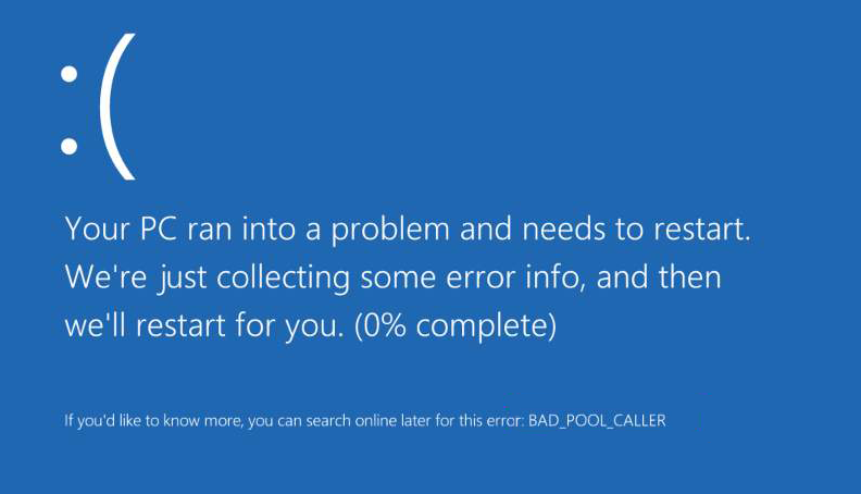 BAD_POOL_CALLER error in Windows 10