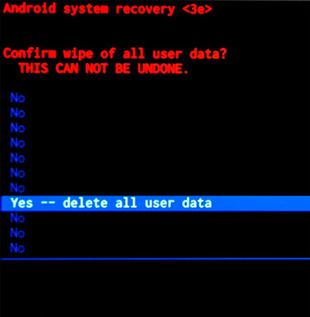 Yes - delete all user data.