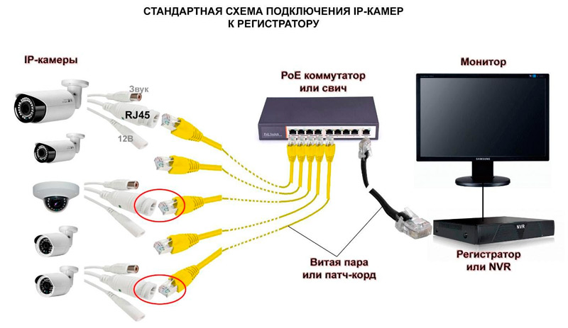 IP cameras connection diagram