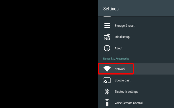 Network on Android TV