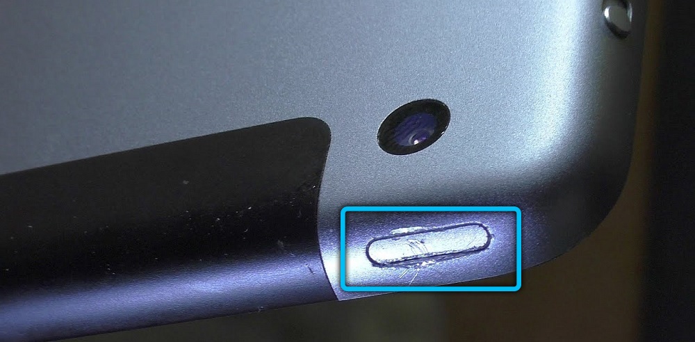 Damaged tablet power button